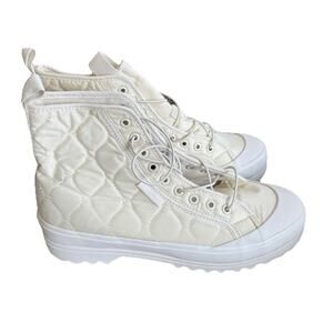 Superga 2644 Alpina Quilted Nylon Sneaker Boots - NEW Womens Size 8 Beige